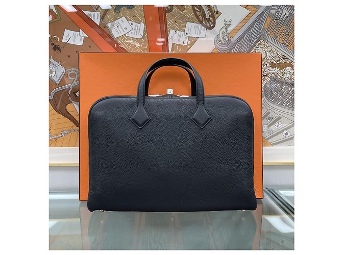 Hermès Valigetta Victoria II Nero Argento - vista 6