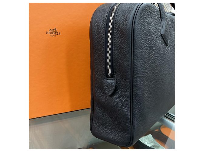 Hermès Valigetta Victoria II Nero Argento - vista 7