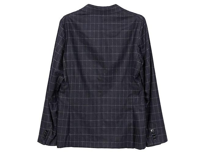 Bottega Veneta Wool Cashmere Blend Check Blazer Jacket Size Black - view 2