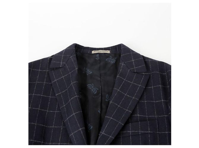 Bottega Veneta Wool Cashmere Blend Check Blazer Jacket Size Black - view 3