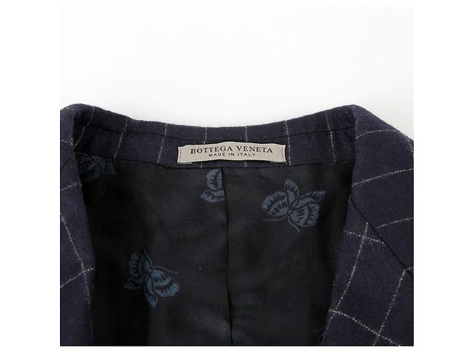 Bottega Veneta Wool Cashmere Blend Check Blazer Jacket Size Black - view 4