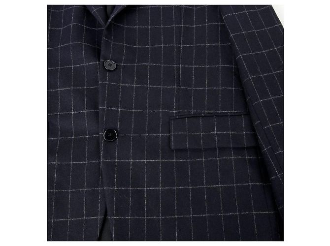 Bottega Veneta Wool Cashmere Blend Check Blazer Jacket Size Black - view 5