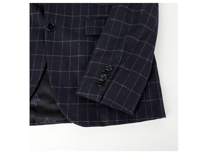 Bottega Veneta Wool Cashmere Blend Check Blazer Jacket Size Black - view 6