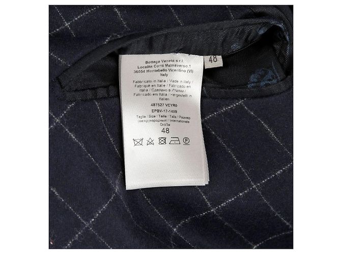 Bottega Veneta Wool Cashmere Blend Check Blazer Jacket Size Black - view 9