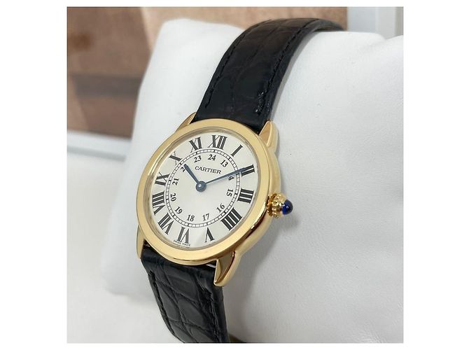 Cartier Longue Solo Gold Uhr (Small) Braun - Ansicht 3