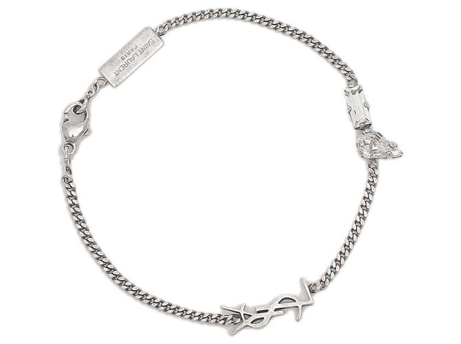 Saint Laurent Pulsera pulida Plata - vista 10