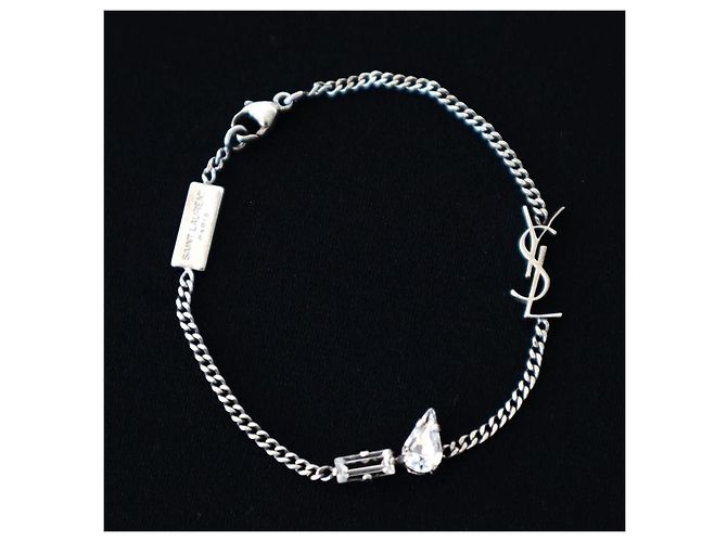 Saint Laurent Pulsera pulida Plata - vista 4