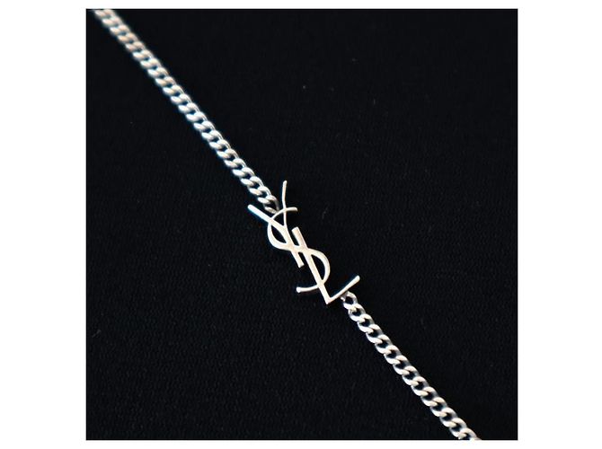 Saint Laurent Pulsera pulida Plata - vista 7