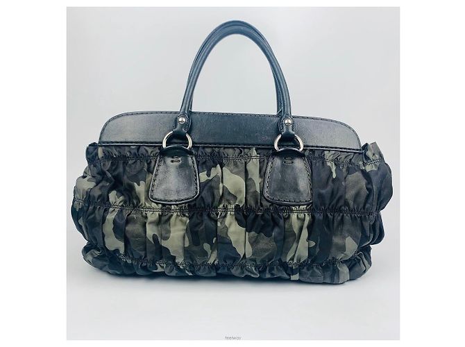 Prada Borsa Pocono Gofer Multi Big Tote Bag Verde - vista 2