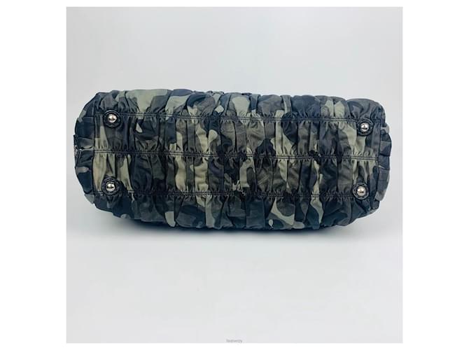 Prada Borsa Pocono Gofer Multi Big Tote Bag Verde - vista 4
