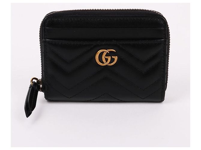 Gucci Tarjetero matelassé GG con baño de oro Negro - vista 2