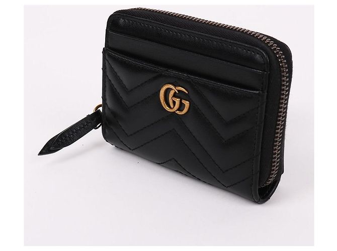 Gucci Tarjetero matelassé GG con baño de oro Negro - vista 4