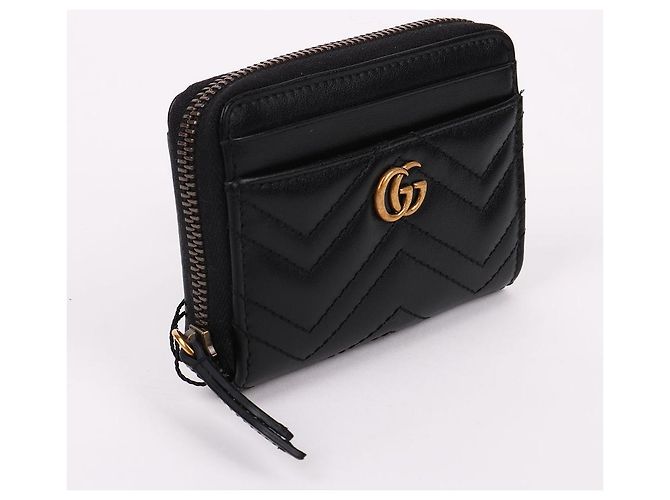Gucci Tarjetero matelassé GG con baño de oro Negro - vista 5