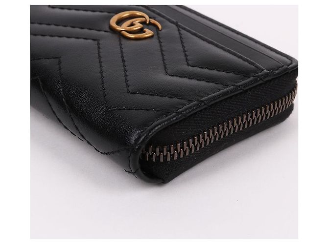 Gucci Tarjetero matelassé GG con baño de oro Negro - vista 9