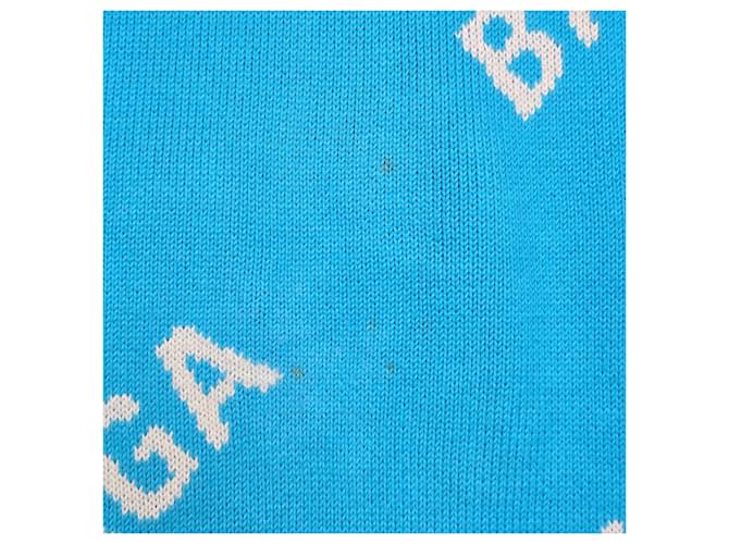 Balenciaga Multi-Logo Intarsia-Strick Blau - Ansicht 4
