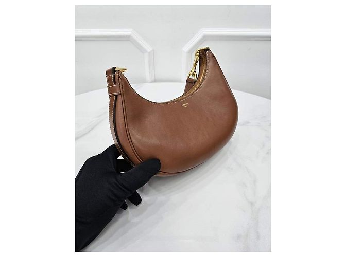 Céline Borsa Aba Medium in pelle di vitello liscia Tan Marrone - vista 2