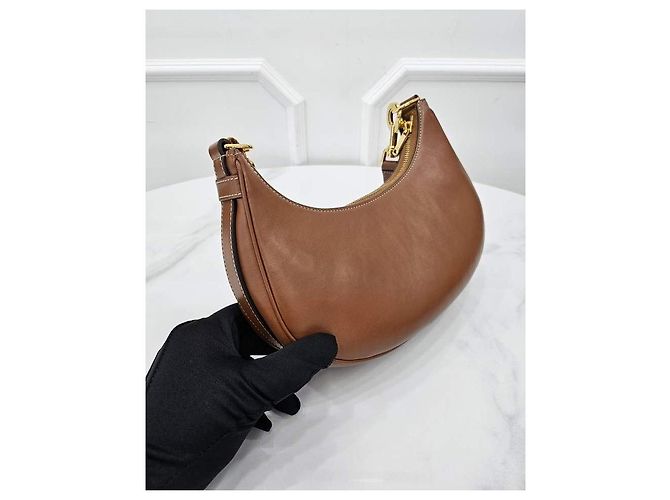 Céline Borsa Aba Medium in pelle di vitello liscia Tan Marrone - vista 3