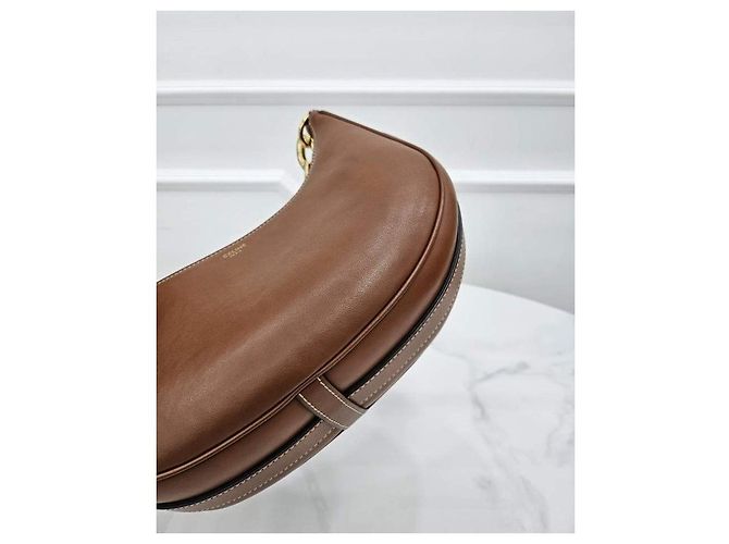 Céline Borsa Aba Medium in pelle di vitello liscia Tan Marrone - vista 4