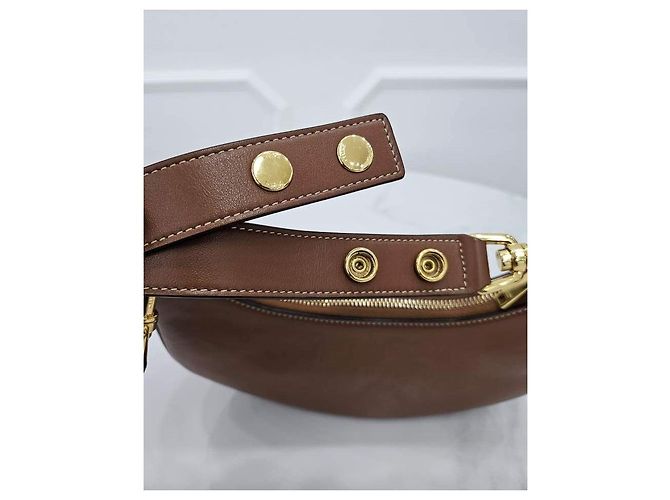 Céline Borsa Aba Medium in pelle di vitello liscia Tan Marrone - vista 8