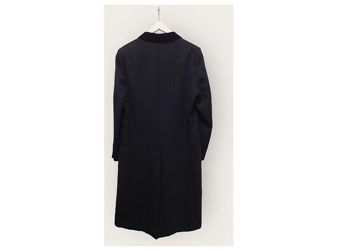Gucci Black with Satin Lapel Runway Wool Double Coat - view 4