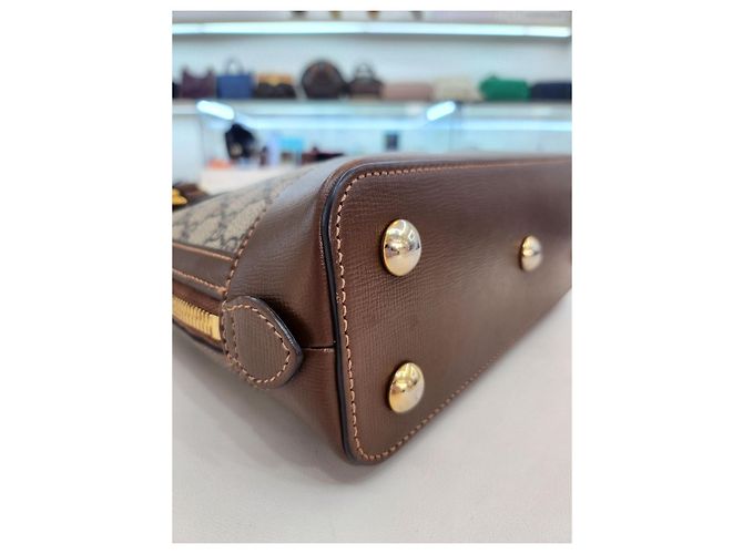 Horsebit 1955 Gucci Borsa Tote con Manico Superiore e Tracolla Horsebit Small Marrone - vista 15