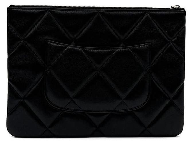 Chanel Clutch in agnello Medium Nero - vista 4