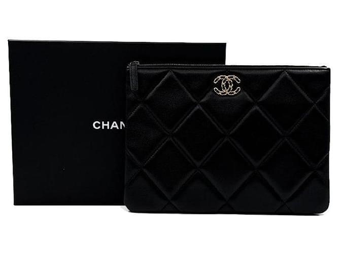 Chanel Clutch in agnello Medium Nero - vista 8