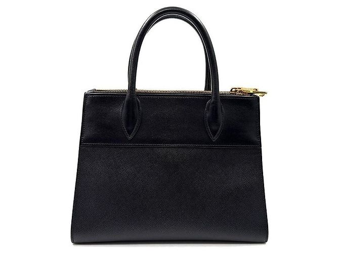 Prada Tote e borsa a tracolla Saffiano City Paradigma Nero - vista 4