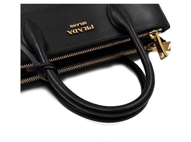Prada Tote e borsa a tracolla Saffiano City Paradigma Nero - vista 5
