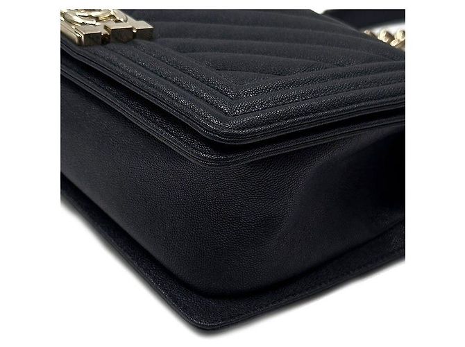 Chanel Caviar Chevron Boy Bag Medium Blau - Ansicht 6