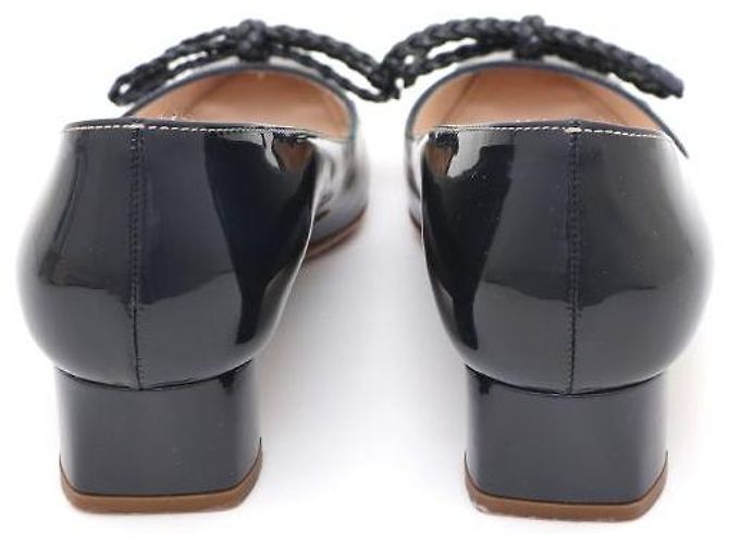 Bow Prada Scarpe basse in vernice con fiocco Blu - vista 4