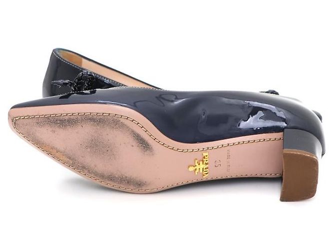Bow Prada Scarpe basse in vernice con fiocco Blu - vista 5