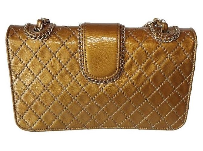 Chanel Mini borsa a tracolla corta con catena Generation in vernice classica D'oro - vista 4