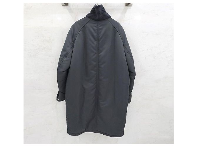 Hermès Matelassé langer gesteppter Parka Schwarz - Ansicht 2