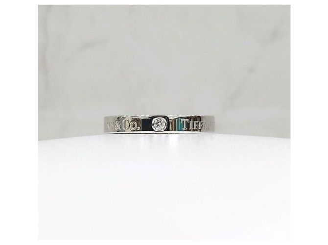 Tiffany & Co Neuer Artikel Diamant Platin Ringband Größe Silber - Ansicht 3