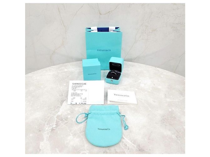 Tiffany & Co Neuer Artikel Diamant Platin Ringband Größe Silber - Ansicht 6