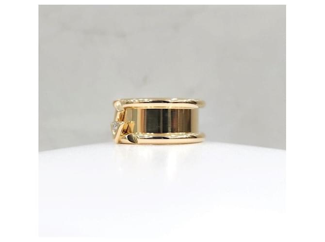 Louis Vuitton Anello Bolt Band in Oro Giallo e Diamanti LV - vista 2