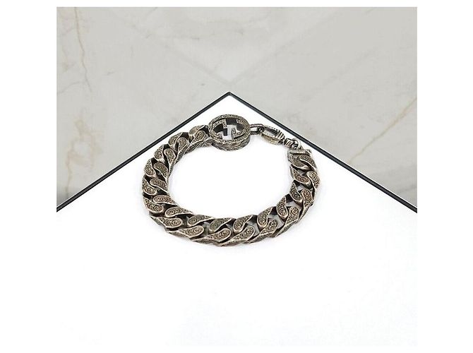 Gucci Bracciale a maglie intrecciate in argento da donna - vista 3