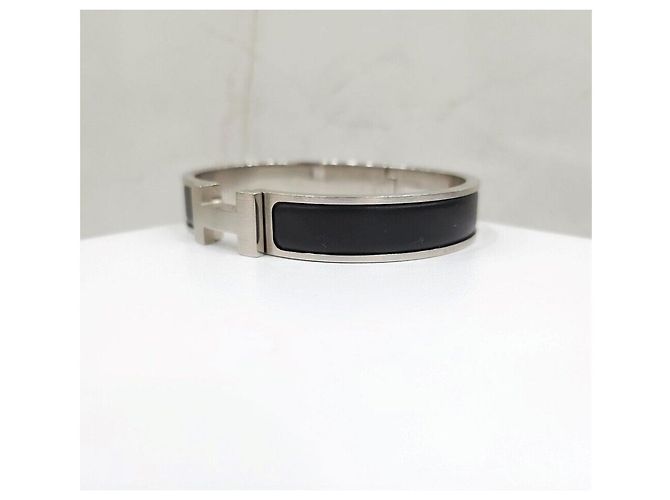 Hermès Silver Matte Black Click Armband Silber - Ansicht 2