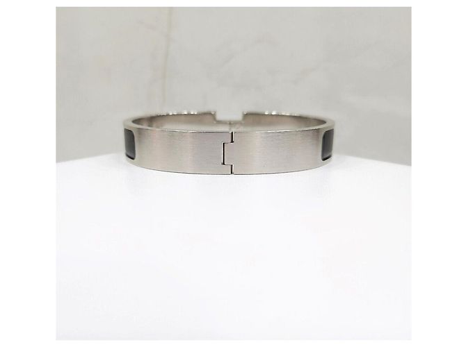 Hermès Silver Matte Black Click Armband Silber - Ansicht 3