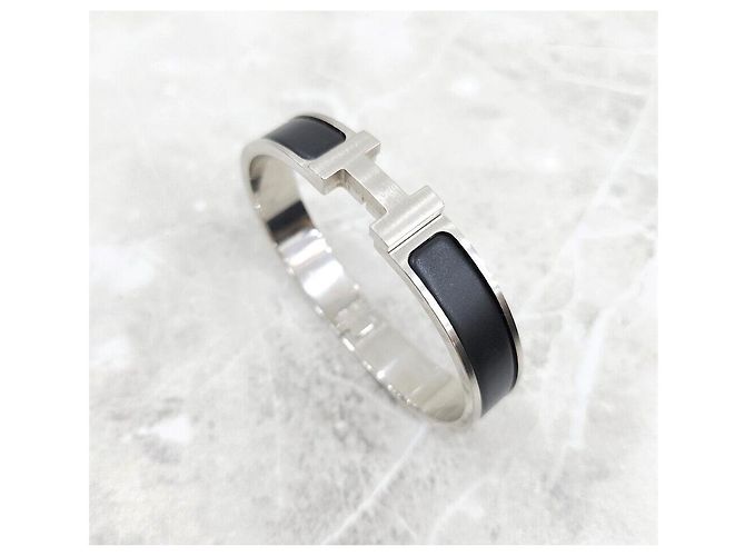 Hermès Silver Matte Black Click Armband Silber - Ansicht 5