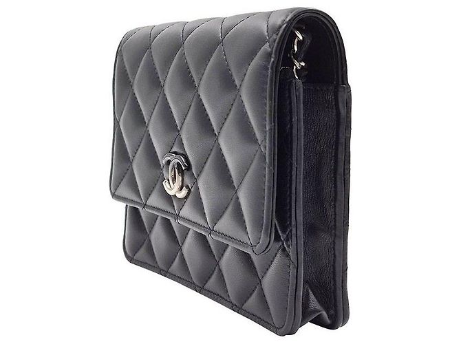 Chanel Borsa a tracolla WOC in agnello sfumato con catena Nero - vista 2