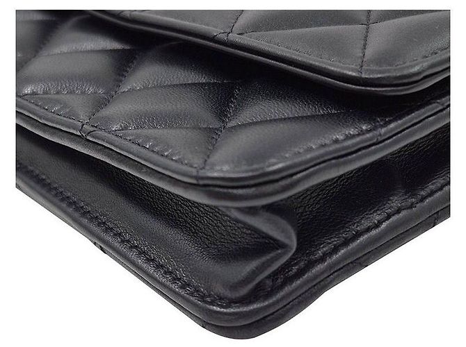 Chanel Borsa a tracolla WOC in agnello sfumato con catena Nero - vista 6