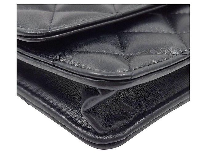 Chanel Borsa a tracolla WOC in agnello sfumato con catena Nero - vista 7