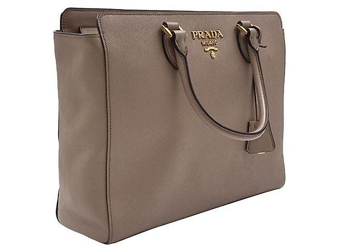 Prada Borsa Tote Saffiano con tracolla Marrone - vista 3