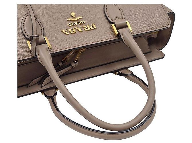 Prada Borsa Tote Saffiano con tracolla Marrone - vista 5