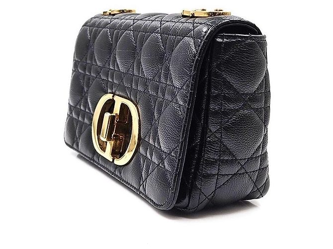 Borsa piccola Christian Dior Cannage Caro Nero - vista 2