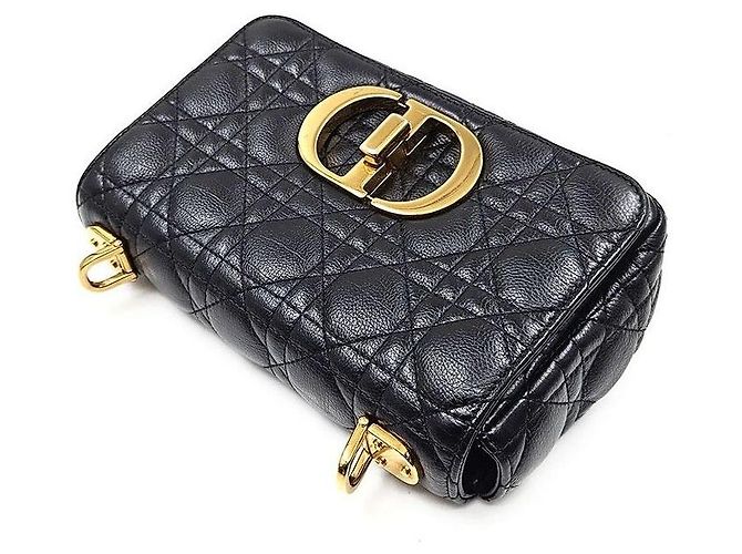 Borsa piccola Christian Dior Cannage Caro Nero - vista 5