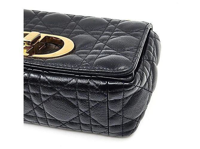Borsa piccola Christian Dior Cannage Caro Nero - vista 7