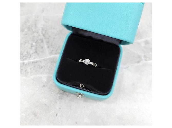 Tiffany & Co Diamant Platin Ehering Größe Silber - Ansicht 5